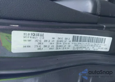 2019 Dodge Durango Sxt z USA, uszkodzony, nr VIN 1C4RDJAG8KC605883